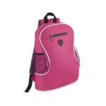 Günstiger Rucksack aus Polyester mit verschiedenen Fächern bedrucken farbe pink erste Ansicht