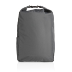 Recycelter Rolltop-Rucksack mit AWARE auch als Tasche nutzbar farbe dunkelgrau dritte Ansicht