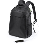 Wasserdichter Laptop-Rucksack mit Kopfhörerausgang, 15” farbe schwarz