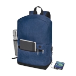 Melierter Laptop-Rucksack mit USB-Anschluss und Polsterung, 15,6'' farbe marineblau zweite Ansicht