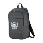 Hochwertiger Laptop-Rucksack als professionelles Geschenk, 15'' farbe dunkelgrau Ansicht mit Siebdruck