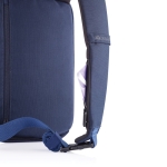 Diebstahlsicherer Rucksack aus RPET mit RFID-Schutz farbe marineblau vierte Ansicht