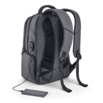 Wasserdichter Laptoprucksack mit USB-Anschluss mit Logo, 17'' farbe dunkelgrau vierte Ansicht