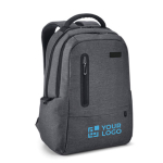 Wasserdichter Laptoprucksack mit USB-Anschluss mit Logo, 17'' Ansicht mit Druckbereich