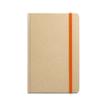 A5-Notizbuch aus Recyclingpapier mit Karton-Cover mit Logo bedrucken farbe orange zweite Ansicht