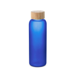 Glasflasche mit matter Oberfläche und Bambusdeckel, 500 ml farbe köngisblau