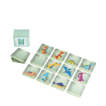 Memory-Spiel mit Dinosauriermotiven in bedruckbarer Box für Kinder Ansicht mit Druckbereich