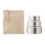 Lunchbox-Set aus Aluminium mit Tasche, Größe: 300, 500, 750 ml, Bag farbe beige vierte Ansicht