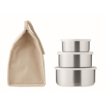 Lunchbox-Set aus Aluminium mit Tasche, Größe: 300, 500, 750 ml, Bag farbe beige fünfte Ansicht