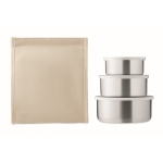 Lunchbox-Set aus Aluminium mit Tasche, Größe: 300, 500, 750 ml, Bag farbe beige sechste Ansicht