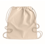 Sportbeutel aus Bio-Baumwolle mit Zuziehband im Naturton, 140 g/m2 farbe beige dritte Ansicht