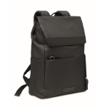 Recycelter Laptoprucksack mit Reisverschlusstaschen in Schwarz, 15'' farbe schwarz