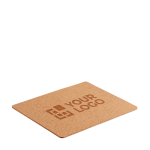 Rechteckiges Mousepad aus Kork für ein nachhaltiges Image farbe beige Ansicht mit Druckbereich