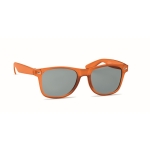 Sonnenbrille mit recyceltem Gestell aus RPET, UV400-Schutz farbe orange-transparent