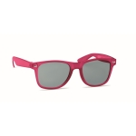 Sonnenbrille mit recyceltem Gestell aus RPET, UV400-Schutz farbe transparentes pink