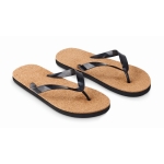 Kork-Flipflops für den Strand  mit Logo farbe schwarz