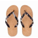 Kork-Flipflops für den Strand  mit Logo farbe schwarz zweite Ansicht