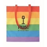 Baumwolltasche im Regenbogen-Design mit langen Henkeln, 200 g/m2 farbe mehrfarbig Hauptansicht