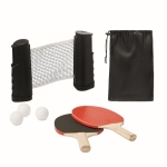 Tischtennis-Set mit 1 Netz, 3 Bällen und 2 Schläger als Werbegeschenk farbe schwarz