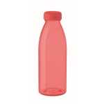 Plastikflasche aus RPET, BPA-frei und in vielen Farben, 550 ml farbe rot-transparent