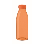 Plastikflasche aus RPET, BPA-frei und in vielen Farben, 550 ml farbe orange-transparent