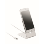 Magnetischer Smartphone-Halter aus Aluminium mit 15W-Ladestation farbe mattsilber zweite Ansicht