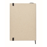 A5-Notizbuch mit Hard-Cover und linierten Seiten aus Graspapier farbe beige achte Ansicht