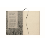 A5-Notizbuch mit Hard-Cover und linierten Seiten aus Graspapier farbe beige neunte Ansicht