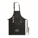 Schürze aus Canvas mit Grillset als Werbemittel bedrucken farbe schwarz Hauptansicht