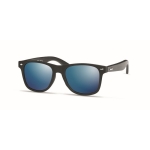 Sonnenbrille mit schwarzen Bambusbügeln, UV400-Schutz farbe blau