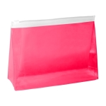 Günstige transparente Kulturtasche mit Reißverschluss aus PVC farbe pink