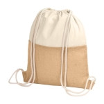 Hochwertiger Sportbeutel aus Baumwolle und Jute, 230 g/m2 farbe beige