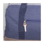 Moderne Reisetasche aus Baumwolle in Jeansoptik als Merchandising farbe blau zweite Ansicht