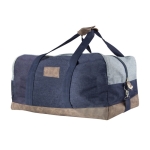 Moderne Reisetasche aus Baumwolle in Jeansoptik als Merchandising farbe blau