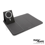 Mousepad für den Schreibtisch mit kabellosem Ladegerät bedruckt farbe schwarz