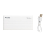 Langlebige Powerbank mit dualem USB der Marke Philips, 10.000 mAh farbe weiß vierte Ansicht