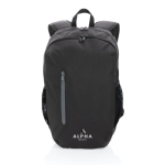 Bedruckbarer Notebook-Rucksack aus RPET mit farbigem Detail, 15'' farbe schwarz Ansicht mit Logo