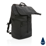 Wasserdichter Laptop-Rucksack aus recyceltem Polyester, 15,6'' farbe schwarz