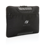 Elegante Laptop-Hülle aus RPET mit AWARE, 15,6 farbe schwarz Ansicht mit Logo