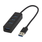 USB Hub kompatibel mit USB 3.1 Gen 1 mit 4 Ports zum Verschenken farbe schwarz zweite Vorderansicht