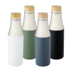 Elegante Thermosflasche im zweifarbigen Design, 540 ml farbe petrolblau zweite Ansicht in verschiedenen Farben