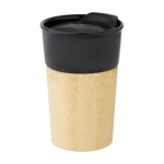 Coffee To Go Becher aus Porzellan und Bambus mit Lasergravur, 320 ml farbe schwarz zweite Ansicht