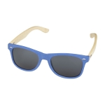 Sonnenbrille im Retro-Design mit Bambusbügel, UV400-Schutz farbe blau