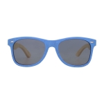 Sonnenbrille im Retro-Design mit Bambusbügel, UV400-Schutz farbe blau zweite Vorderansicht