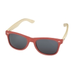 Sonnenbrille im Retro-Design mit Bambusbügel, UV400-Schutz farbe rot