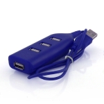 USB Hub im minimalistischen Design mit 4 Ports 2.0 bedrucken farbe blau zweite Ansicht