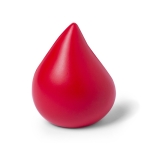 Anti-Stressball in Form eines Wassertropfens mit Logo bedrucken farbe rot erste Ansicht