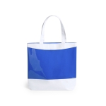 Strandtasche aus robustem PVC in kräftigen Farben mit Logo bedrucken farbe blau erste Ansicht