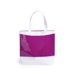 Strandtasche aus robustem PVC in kräftigen Farben mit Logo bedrucken farbe pink erste Ansicht