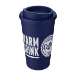 To Go Becher mit großflächigem Logo im Rundum-Druck, 350 ml farbe dunkelblau Ansicht mit Logo